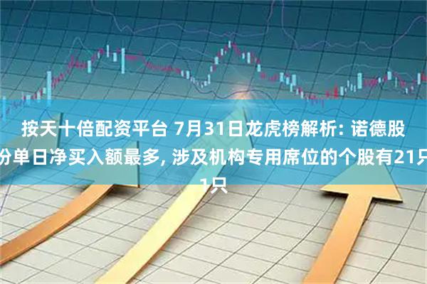 按天十倍配资平台 7月31日龙虎榜解析: 诺德股份单日净买入额最多, 涉及机构专用席位的个股有21只